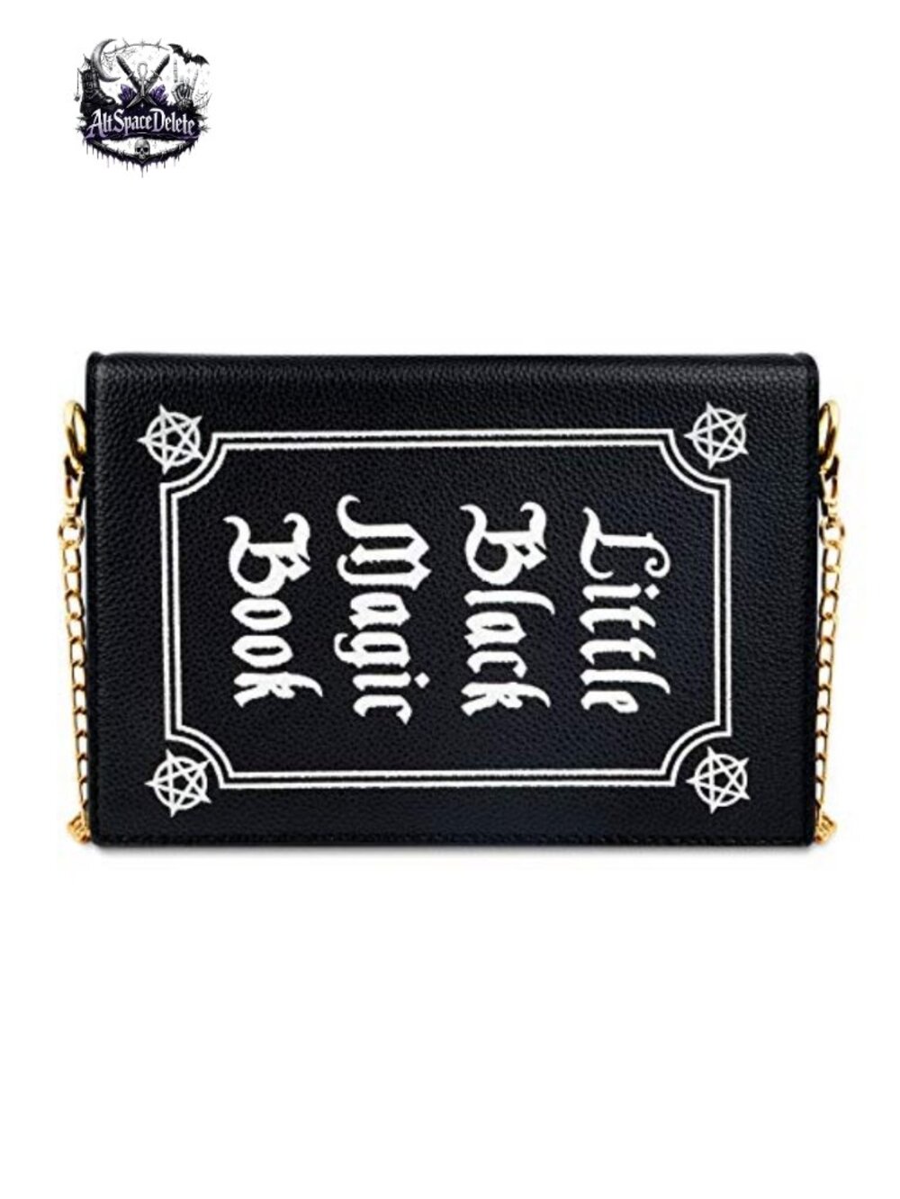 Faux Leather Book Crossbody Purse Gothic Halloween Shoulder Bag